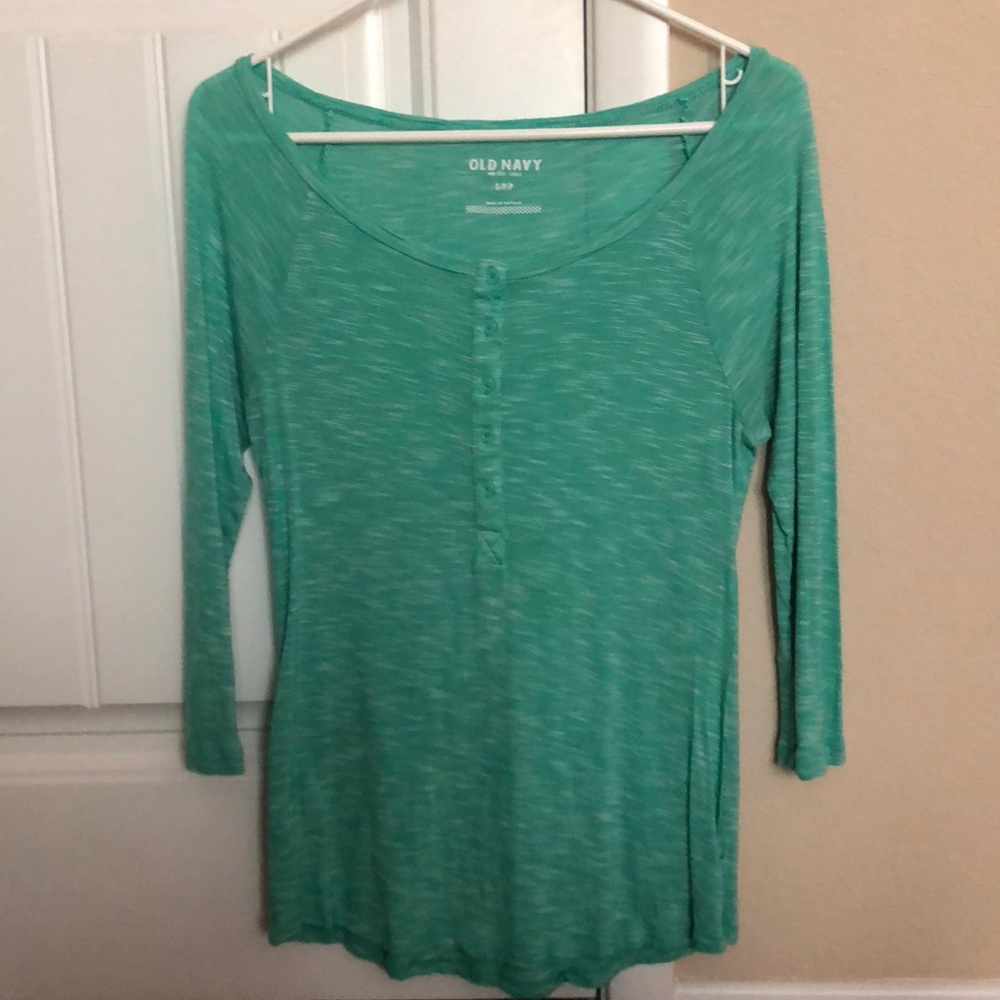 3/4 sleeve button henley